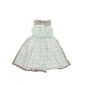 Floral White And Teal Dress